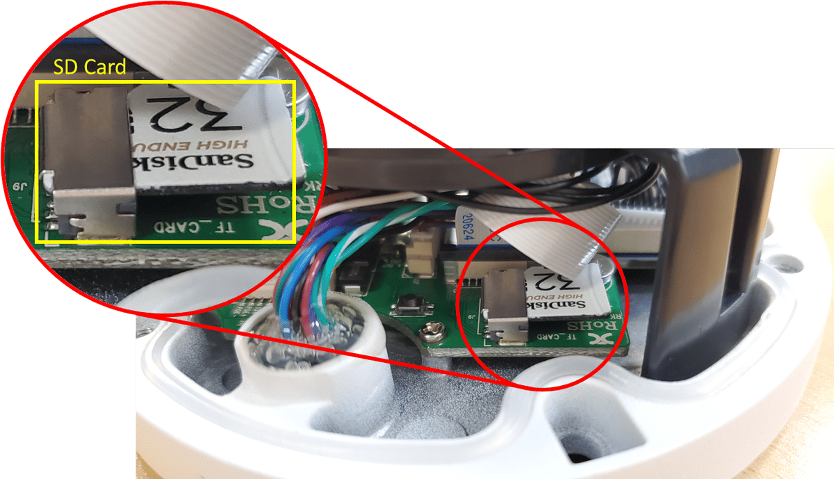 ClareVision Fixed Lens Dome Reset Button and SD Card Slot Location